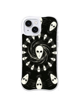 Midnight Dreamface Chorus gothic mask artwork on iPhone 15 Plus case