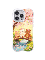 Cherry Blossom Bears iPhone 14 Pro Max case front view