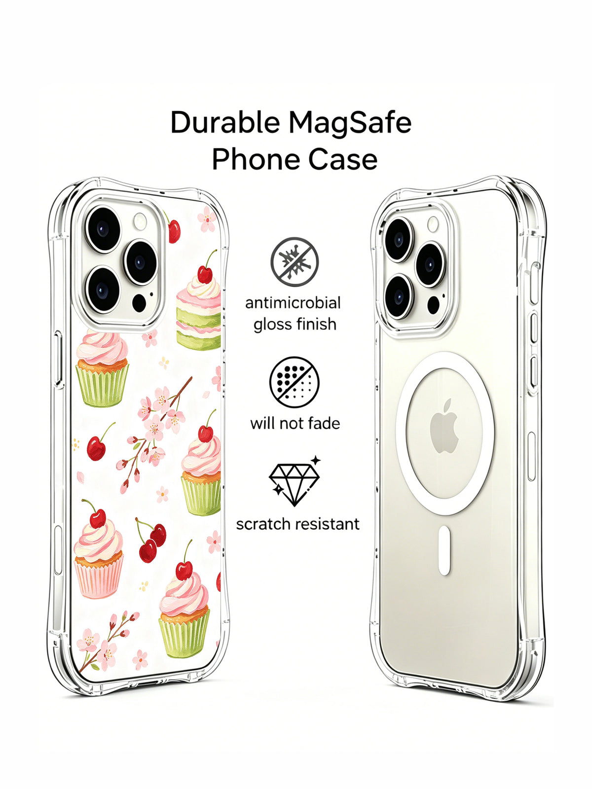Cherry Blossom Birthday Picnic: Illustrated rear case beside a second rear phone view.