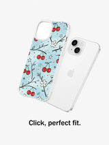 Cherry Blossom Letter: case shown separately beside a phone.