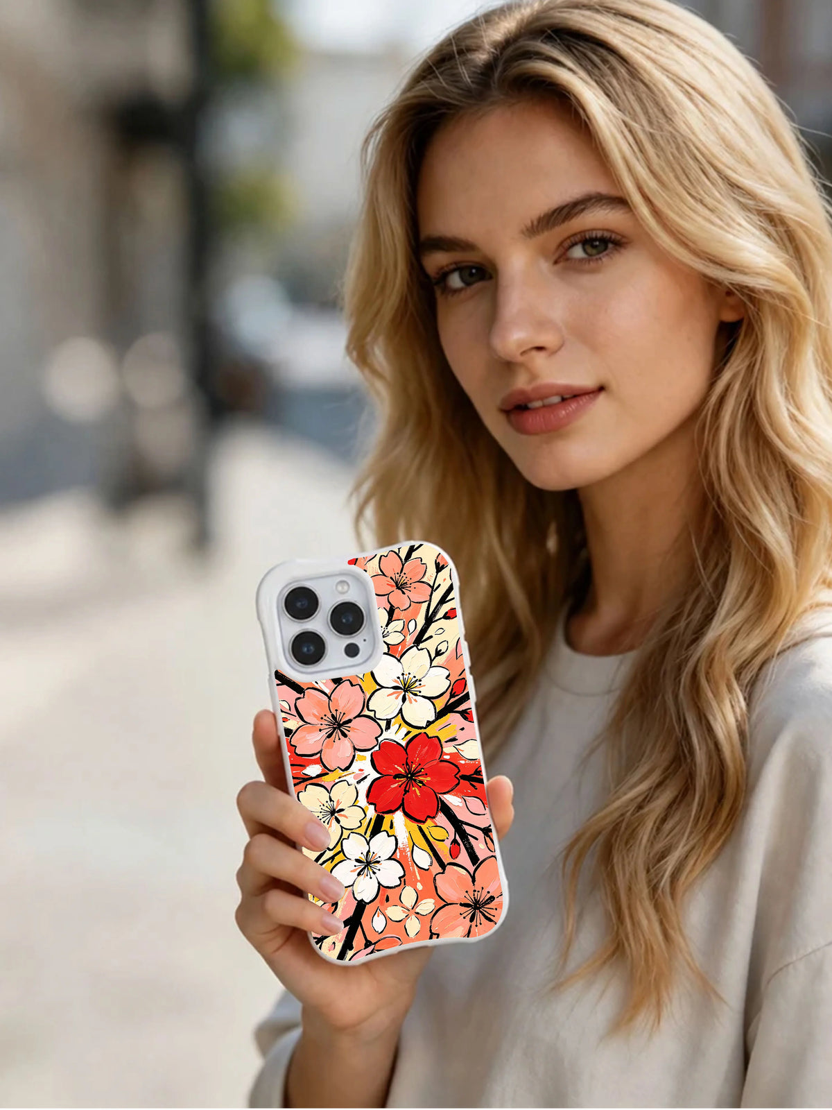 Product or handheld view of the Cherry Blossom Riot case