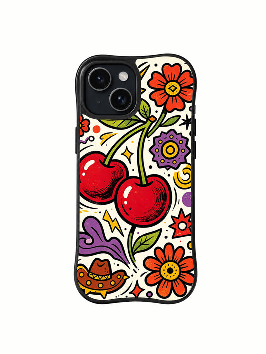 Cherry Cowgirl Bloom iPhone 15 Plus case with western floral art