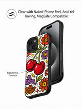 Cherry Cowgirl Bloom iPhone 15 Plus case MagSafe view