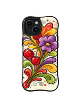 Cherry Sunset Swirl pattern iPhone 15 Plus case