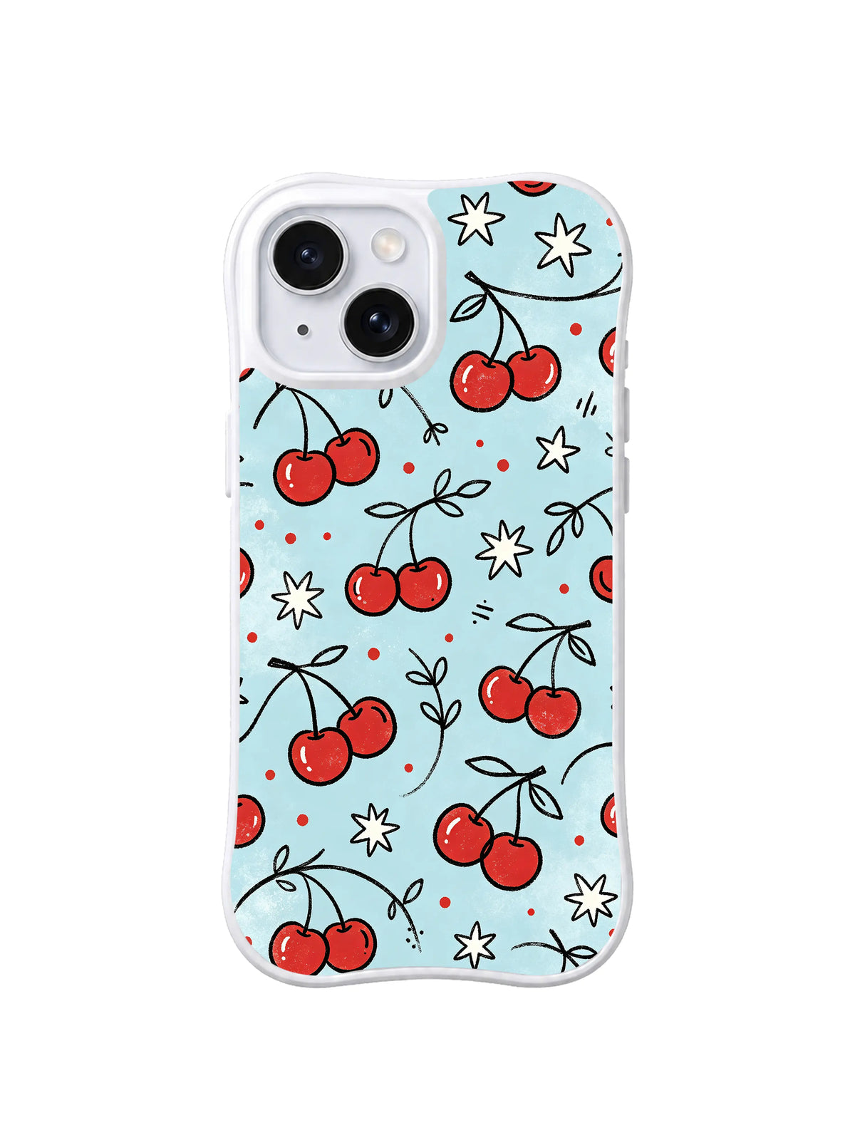 Cherry Star Letter pattern iPhone 14 Plus case