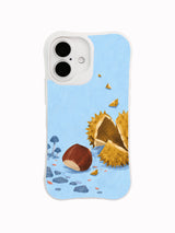 Front view of Chestnut’s Open Door artwork on a white iPhone 16 case