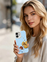 Lifestyle portrait with Chestnut’s Open Door white iPhone 16 case