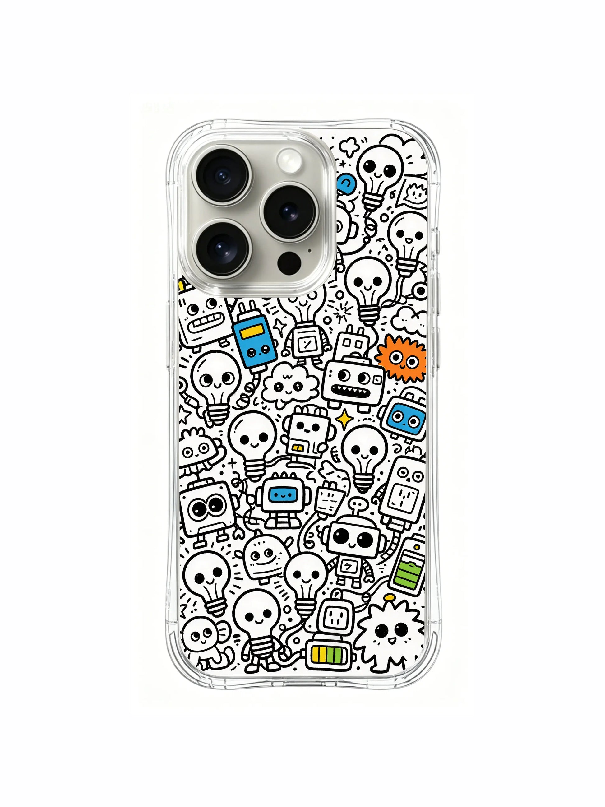 Relaxed casual hanging bulb creature club group iPhone 15 pro Case, copyrighted original phone casing manufactured by PhoneCasing, sweet birthday gift art phone cover.