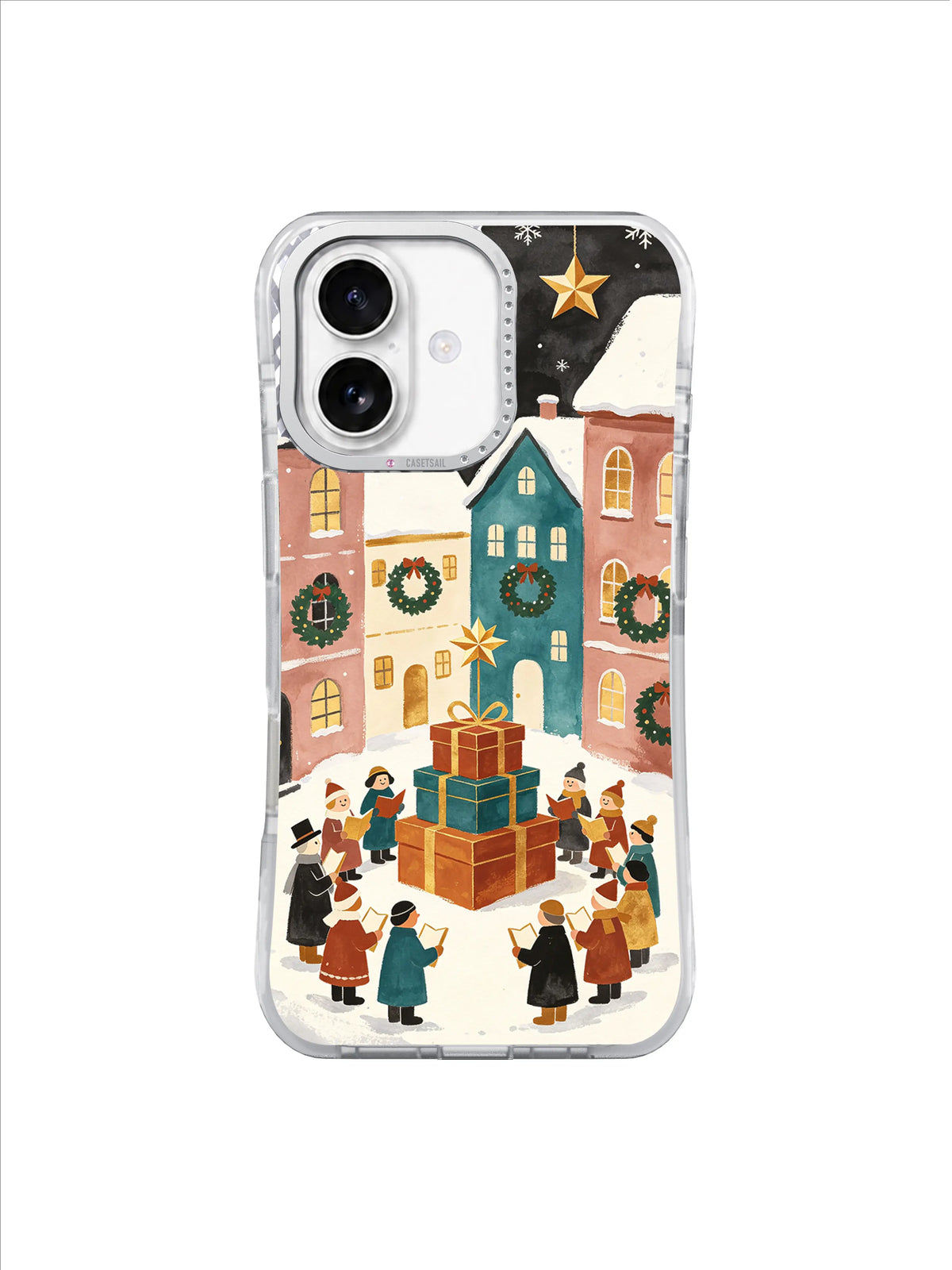 Choir Under Paper Stars iPhone 17 case – Gift Circle Carolers pattern