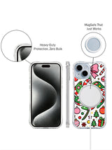 Christmas Bow and Candy Dream: Front and rear product views beside a circular accessory.