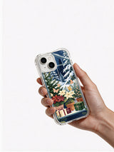 Hand holding the Christmas butterfly winter greenhouse iPhone 14 case