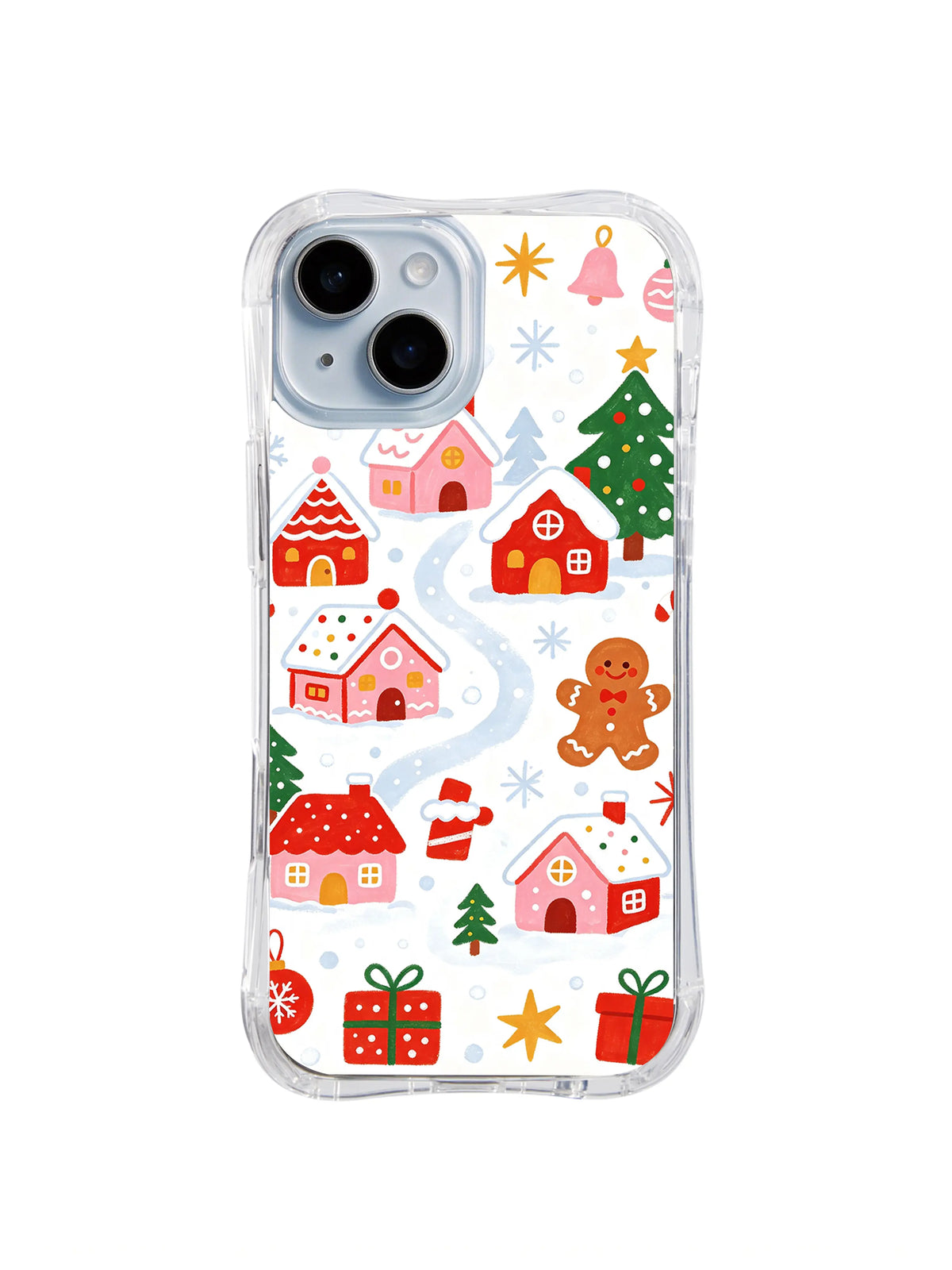 Gingerbread Snow Village pattern iPhone 13 case