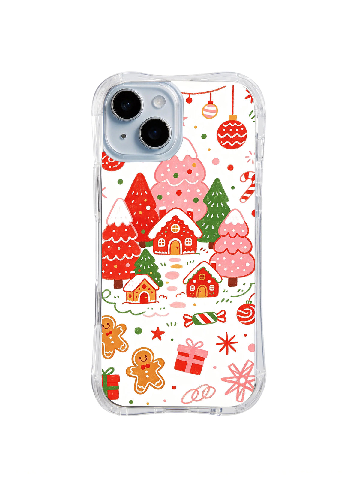 Pink Peppermint Village pattern iPhone 13 case
