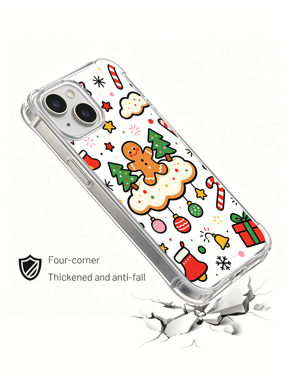 Christmas Cookie Wonderland: Angled case above an illustrated cracked surface.