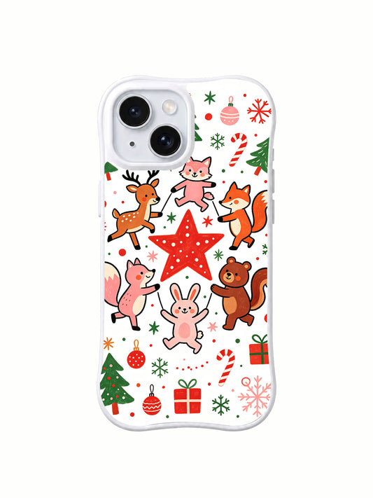 Christmas Forest Party Animals: Small woodland animals dancing around a large red star.