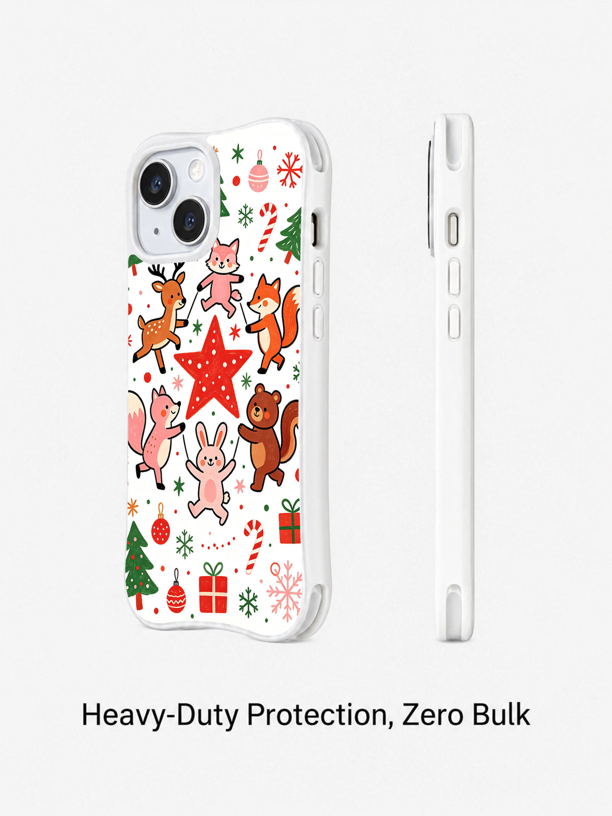 Christmas Forest Party Animals: Rear and side views of the illustrated case.