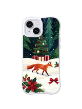 Red Ribbon Snowbank fox holiday artwork on an iPhone 14 case