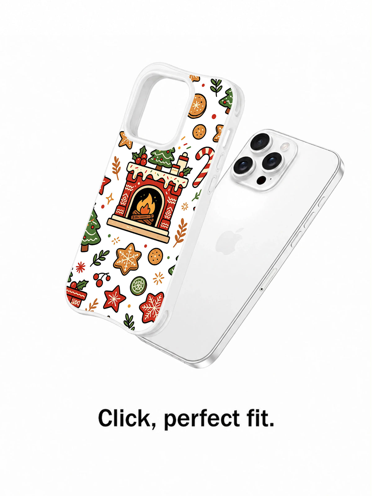Christmas Hearth Garden: Illustrated case shown separately beside a phone.