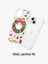 Christmas Ribbon Wonderland: Telefonun yanında ayrı gösterilen desenli kılıf.