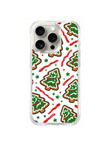 Christmas Sugar Picnic / Green Cookie Trail: Green trees, short wavy red lines and small green stars.