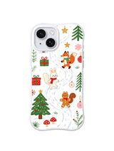 Snowy Animal Trail pattern iPhone 13 case