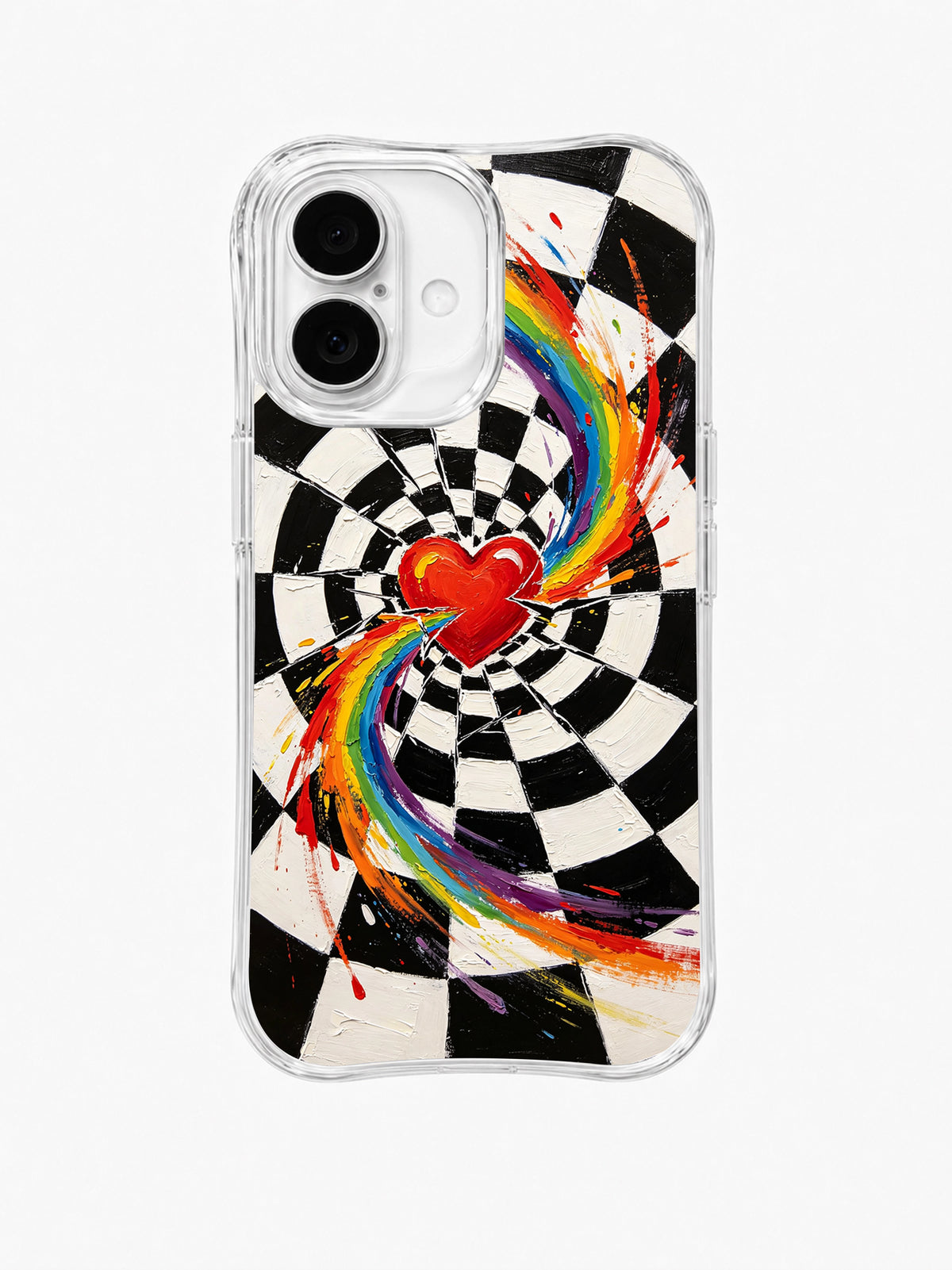 Infinite Love Vortex iPhone 16 Plus case front view