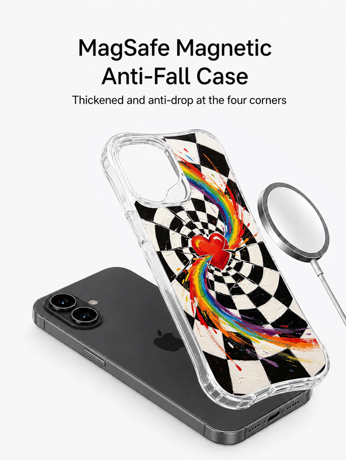 Infinite Love Vortex heart art phone case side view