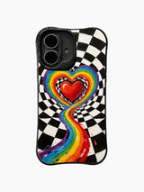 Infinite Heart Orbit pattern iPhone 16 Plus case