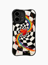 Eternal Rainbow Spiral pattern iPhone 16 Plus case