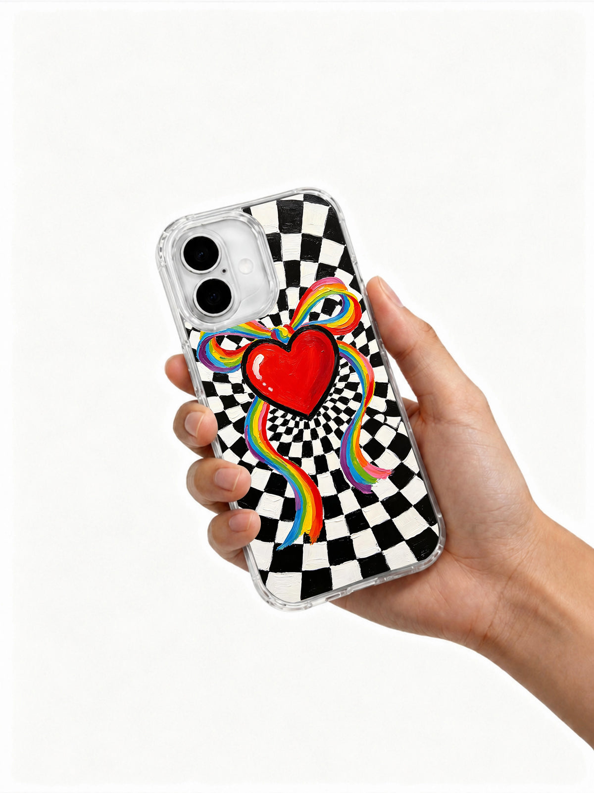 Coquette heart iPhone 16 Plus case lifestyle view