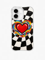 Painted Heart Flourish pattern iPhone 16 Plus case
