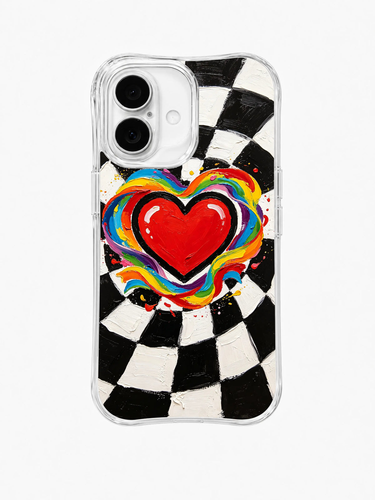 Painted Heart Flourish pattern iPhone 16 Plus case