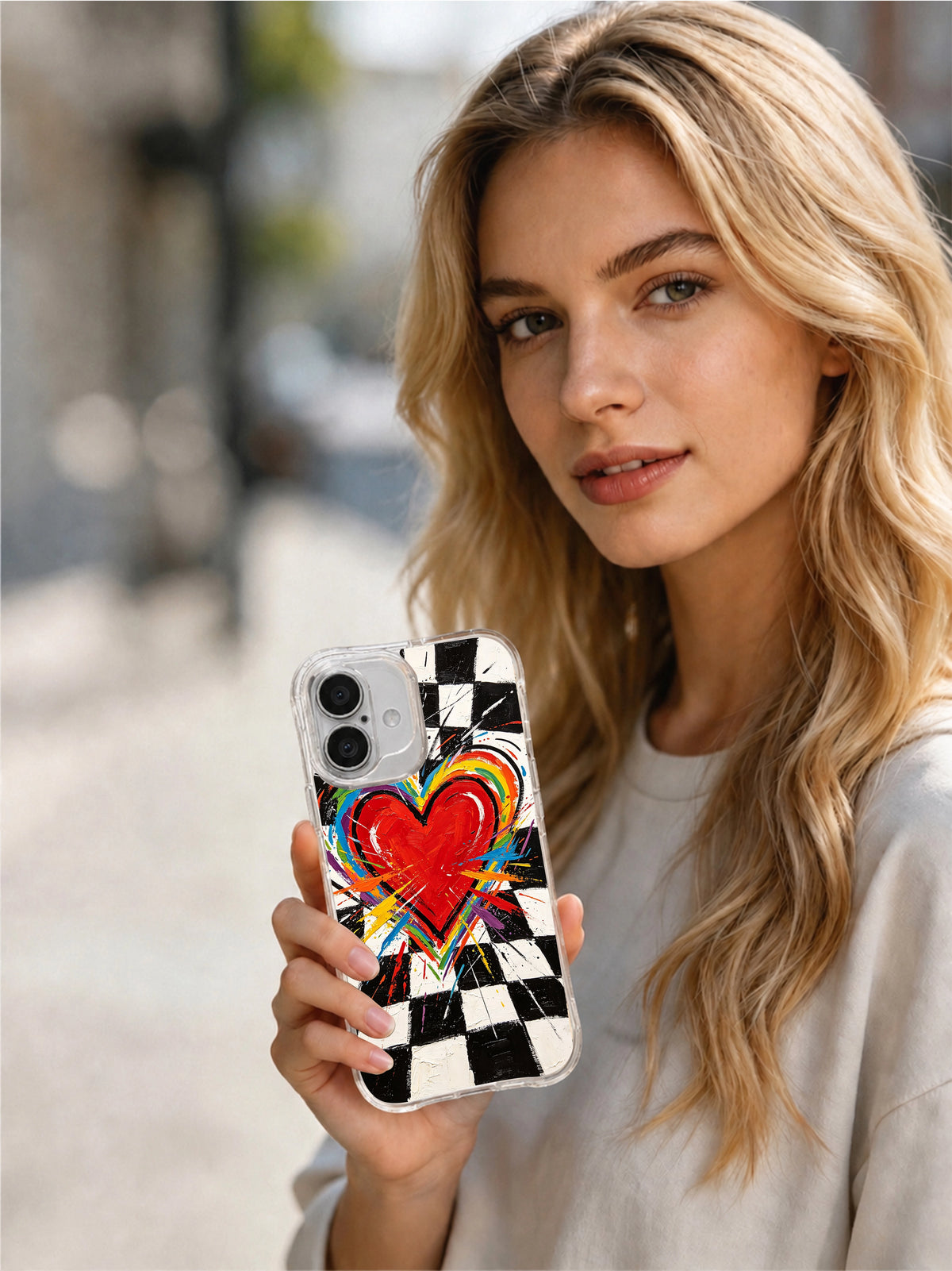 Wild Heart Energy iPhone 16 Plus case in hand