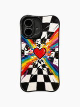 Rainbow Wings Heart pattern iPhone 16 Plus case