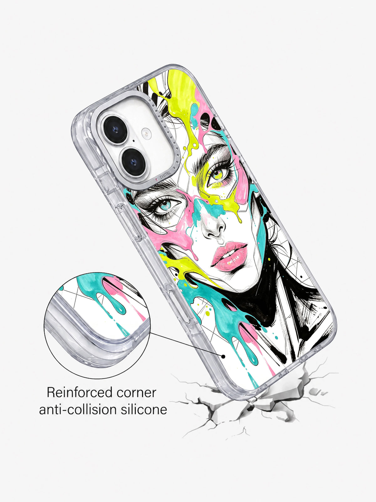 Chromatic Soul artist-designed iPhone 17 case side view