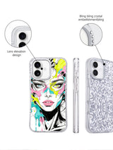 Chromatic Soul colorful face art iPhone 17 case back view
