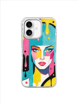 Turquoise Gold Portrait pattern iPhone 17 case