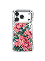 Coral Opening chrysanthemum artwork for iPhone 17 Pro case