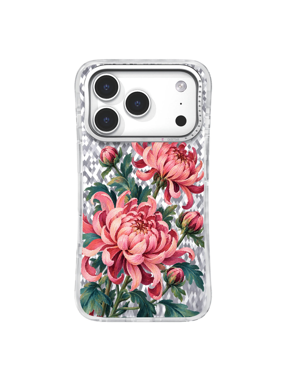 Teal Passage chrysanthemum artwork for iPhone 17 Pro case