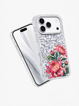 Chrysanthemum Hollow transparent iPhone case angled view