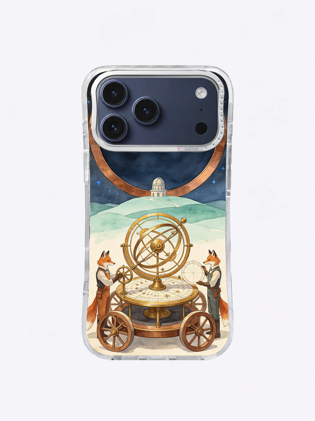 Clockwork Constellation Cart artwork 1 on an iPhone 17 Pro Max case