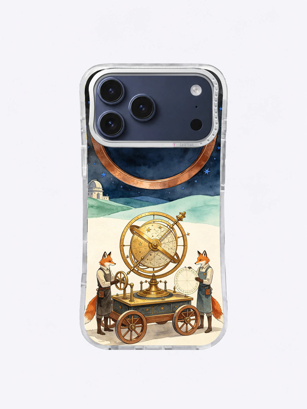 Clockwork Constellation Cart artwork 3 on an iPhone 17 Pro Max case