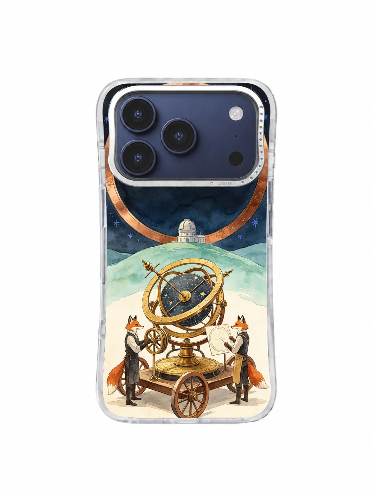 Clockwork Constellation Cart celestial fox phone case front view