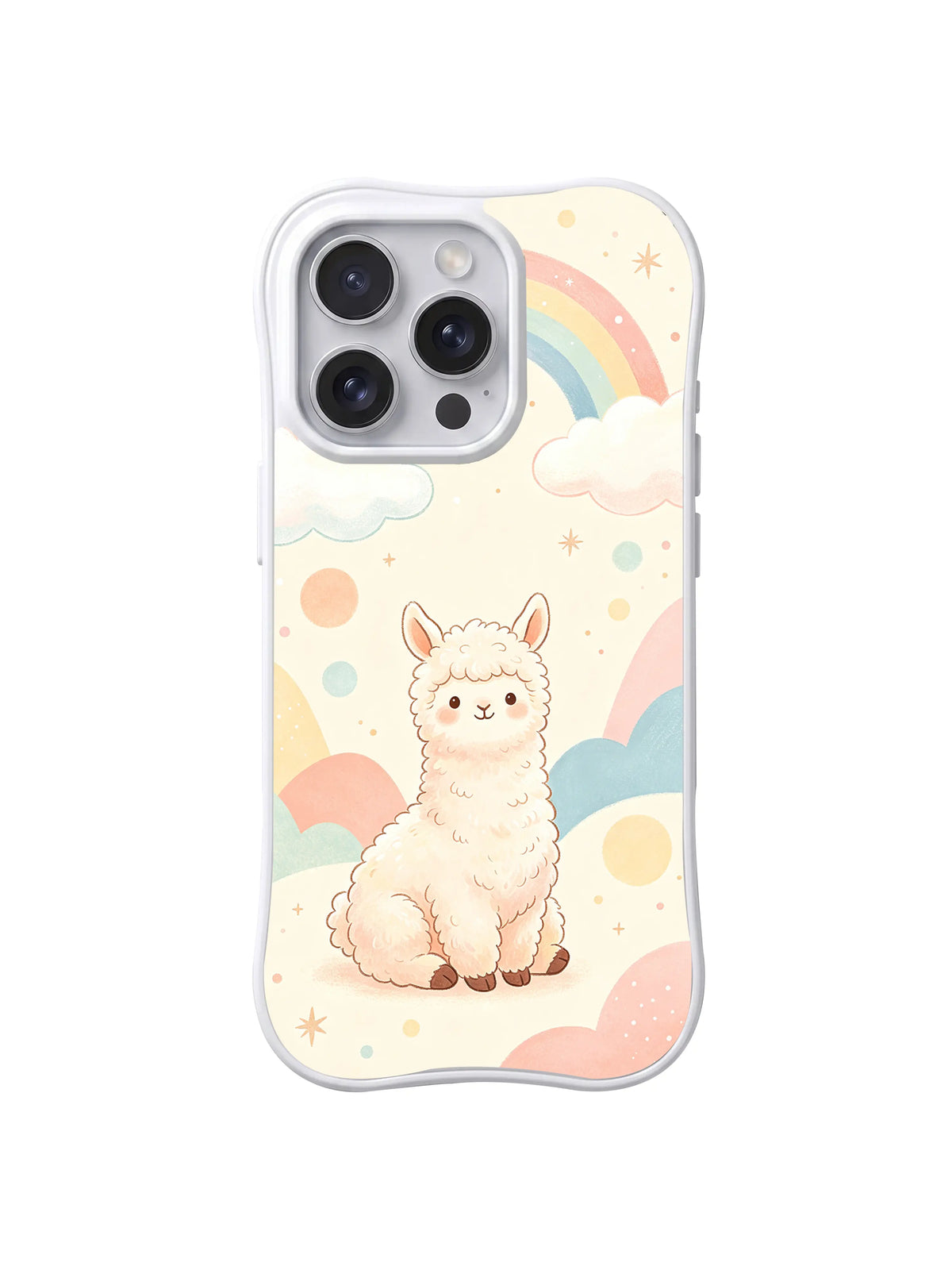 Dreamy Rainbow Alpaca pattern iPhone 14 Pro case