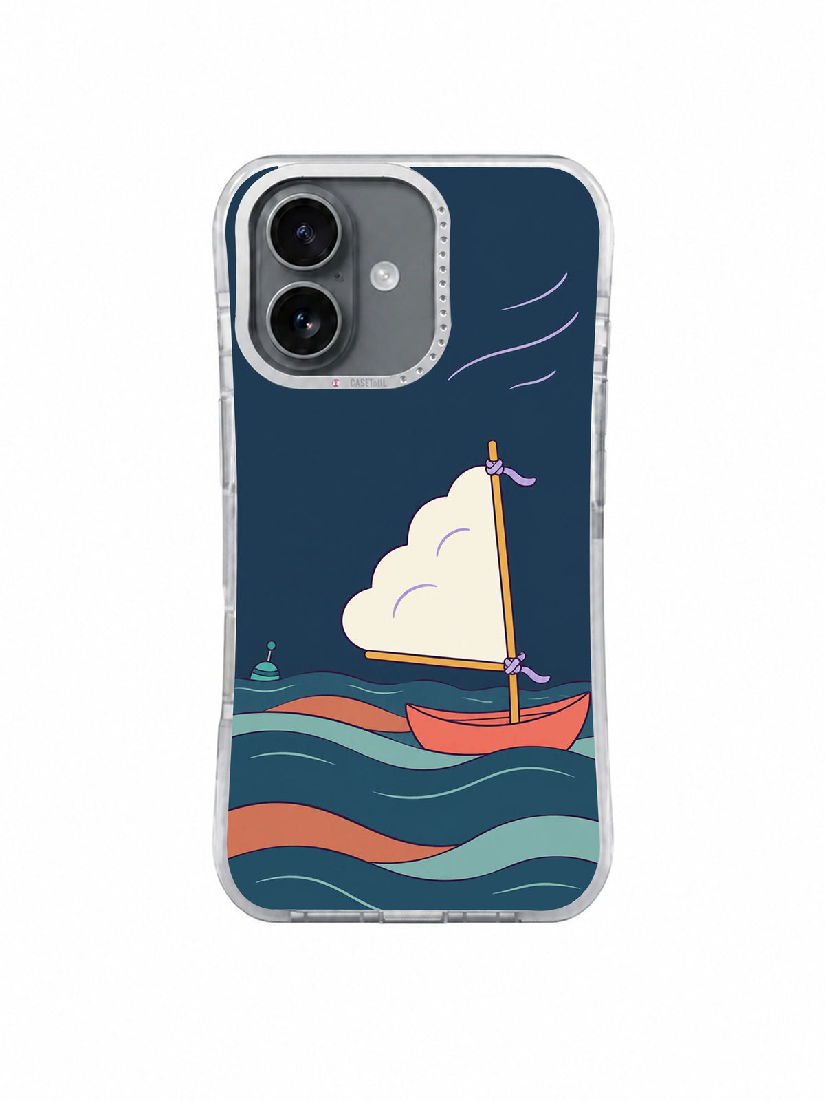 Cloud Learns to Sail iPhone 17 Case front view