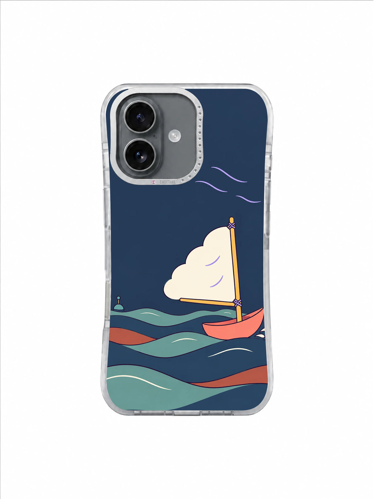 Seafoam Wave Course artwork on an iPhone 17 case by Mila Vardon