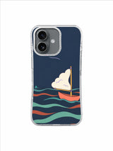 Turquoise Buoy Crossing artwork on an iPhone 17 case by Mila Vardon