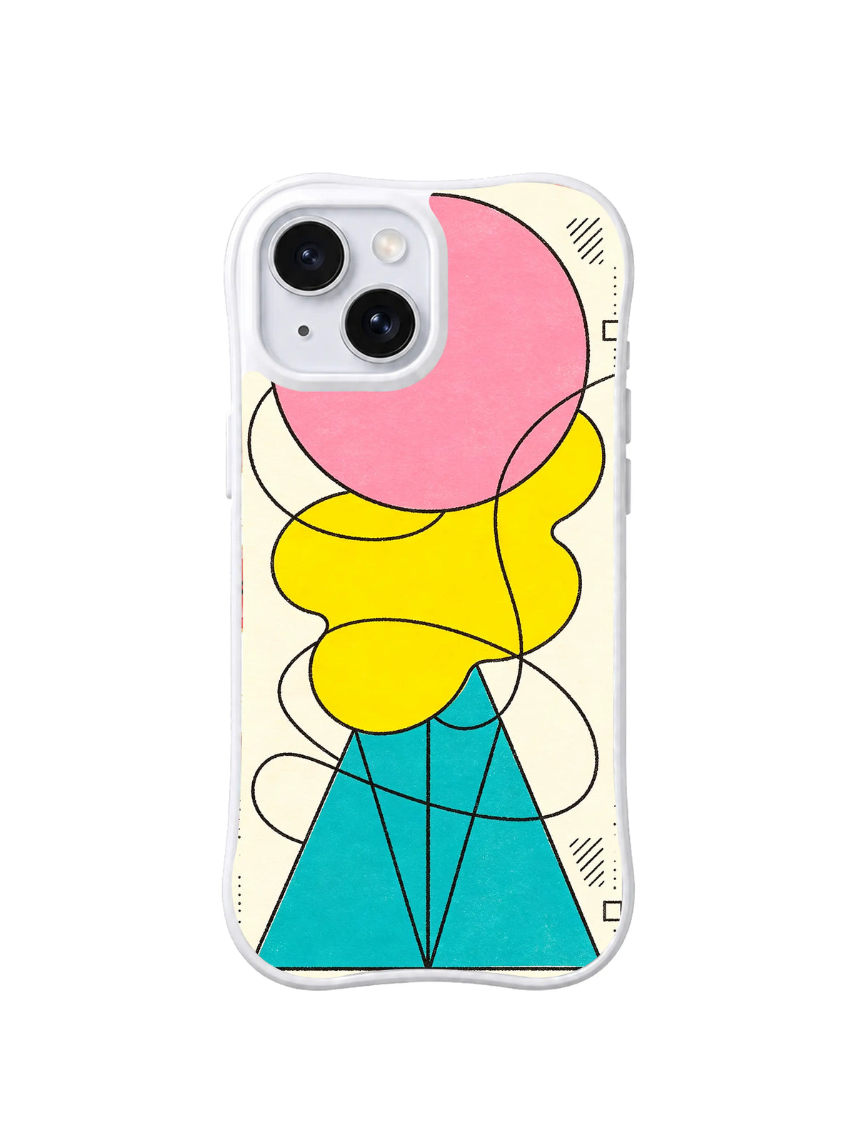 Cloud Stack Geometry iPhone 15 case pattern