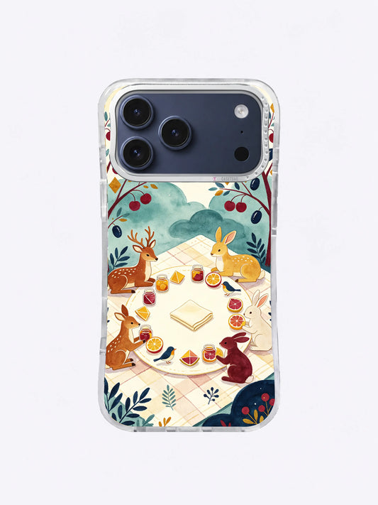 Cloudfruit Welcome Circle artwork on an iPhone 17 Pro Max case