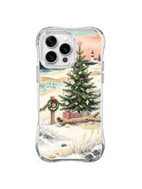 Christmas tree iPhone 16 Pro case with lighthouse, starfish topper, shells and coastal pines